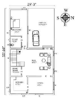 West-Facing House Plan
