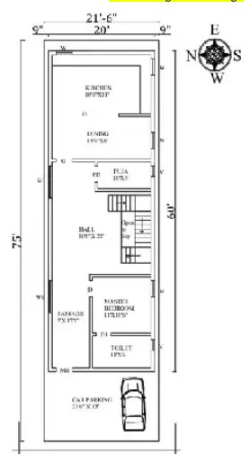 West-Facing House Plan