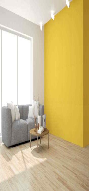 Grey and Yellow Living Room Wall Designs 