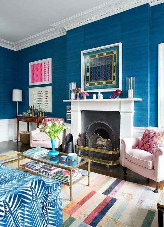 Blue Colour Wall Paint Design