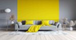 Eye Catching and Stunning Grey and Yellow Living Room Walls Design Ideas