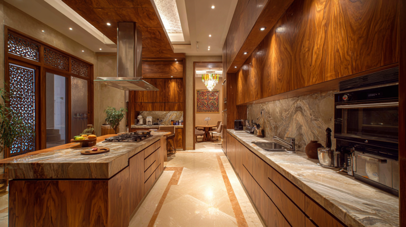Traditional wooden kitchen with detailed joinery