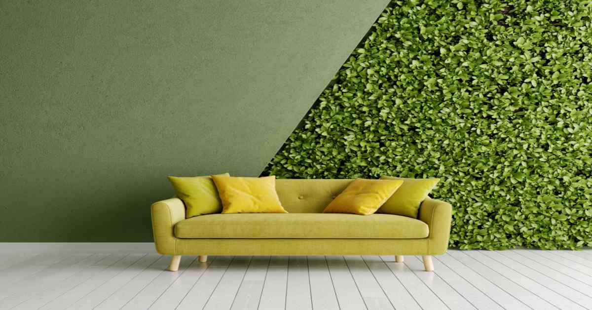 Living Room Grass Wall Designs