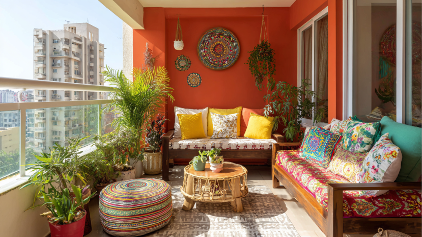 diy with art balcony wall painting ideas