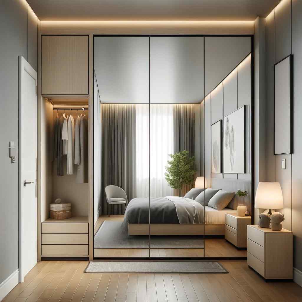 bedroom almirah with sliding door