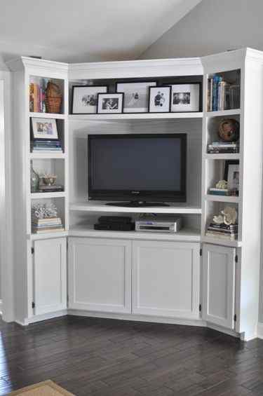 built in corner tv unit wall design for hall