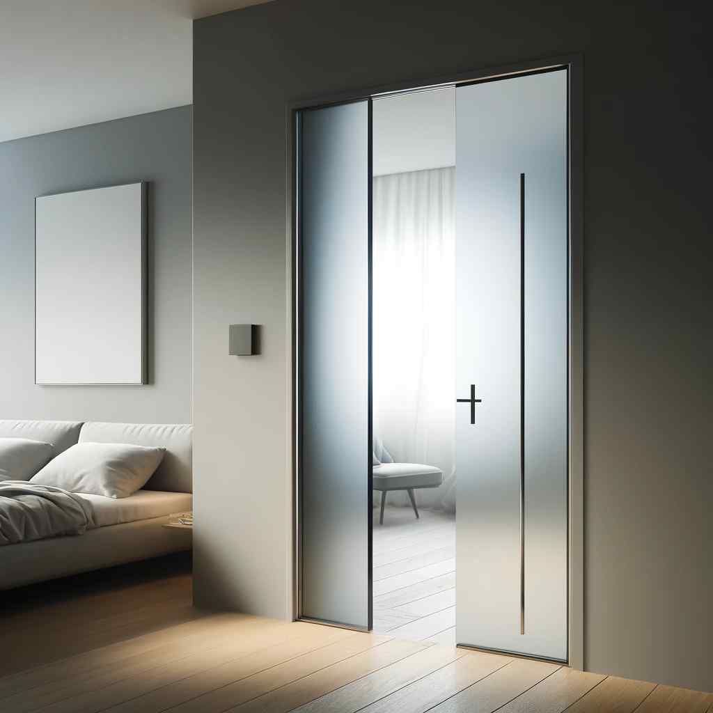 contemporary frosted glass bedroom door design