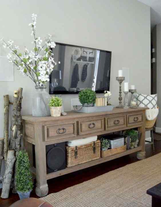 farmhouse style console unit tv design