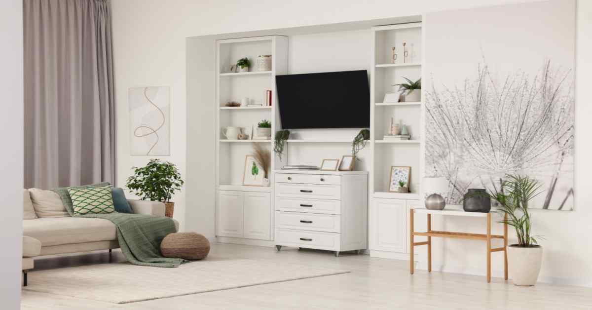 floating marble TV wall unit