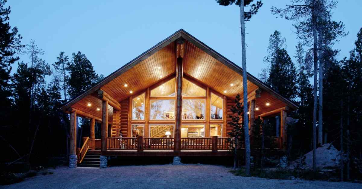 heritage log cabin designed single floor home