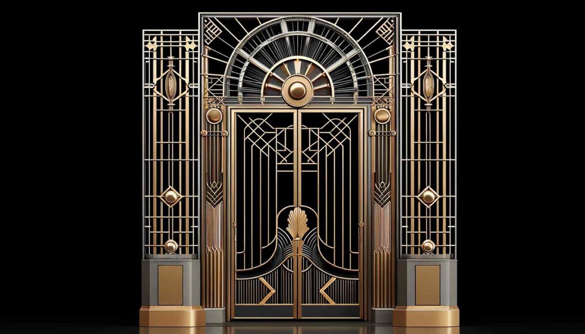 iron gate design with art deco glamour