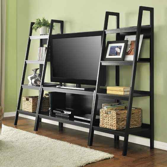 ladder shelf tv unit low cost designs