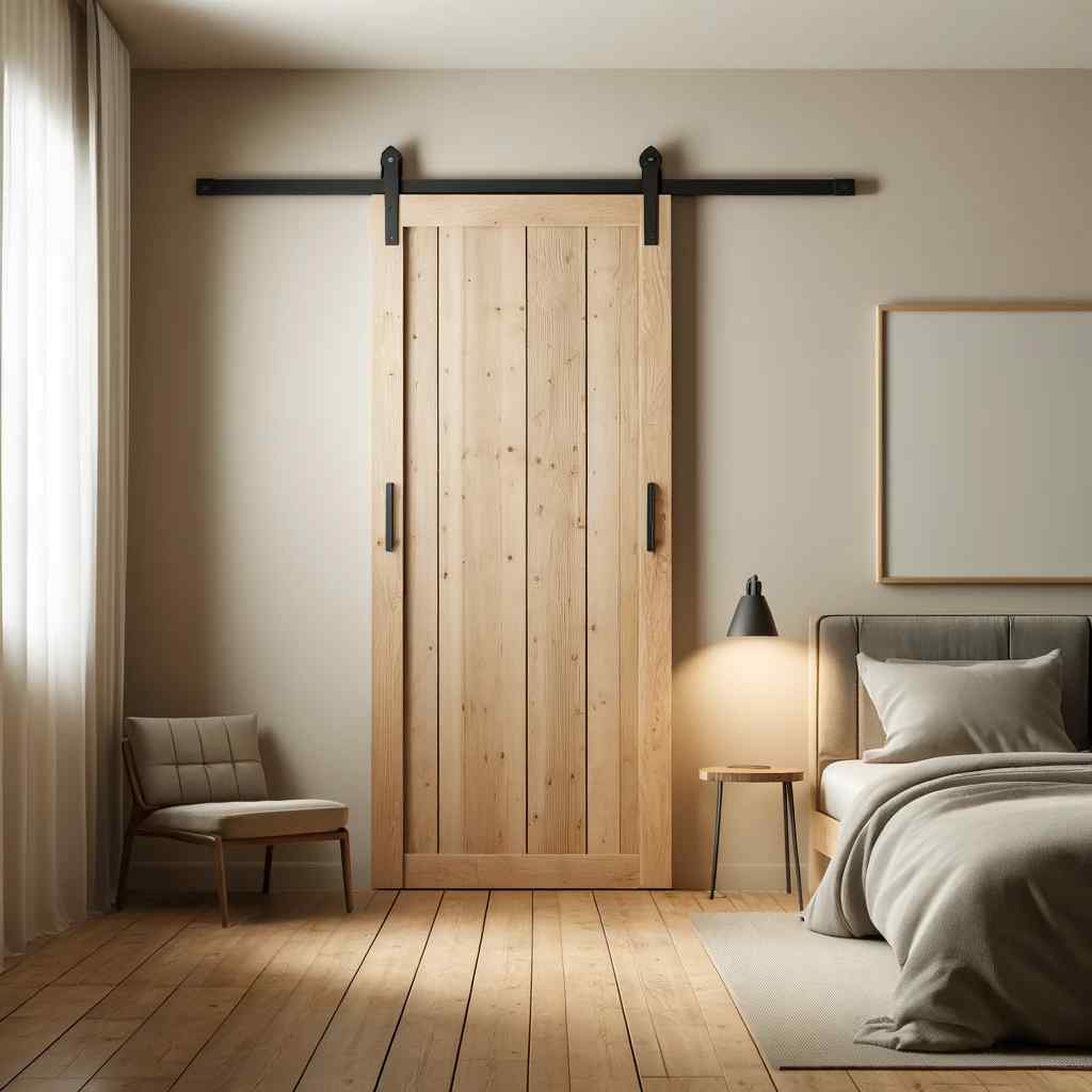Minimalist Bedroom Barn Door Design
