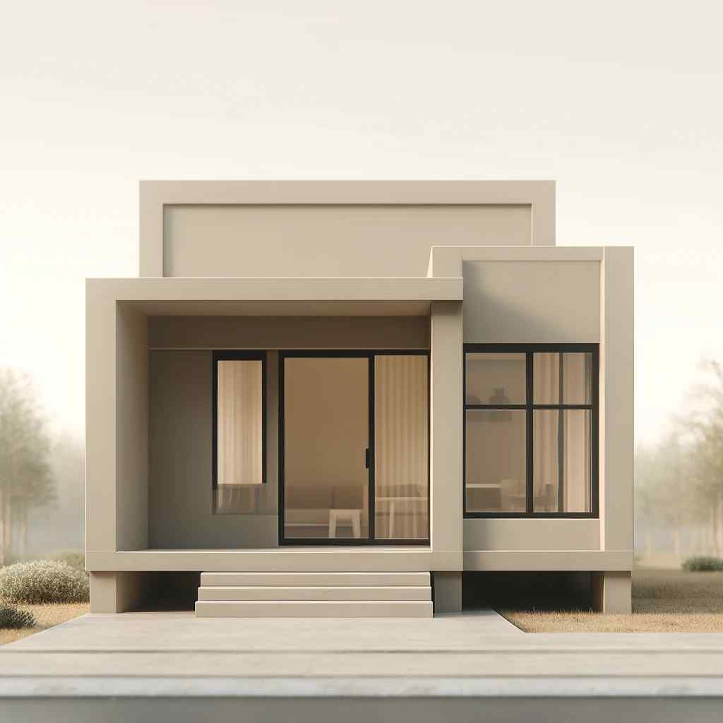 minimalist middle class village single floor home front design
