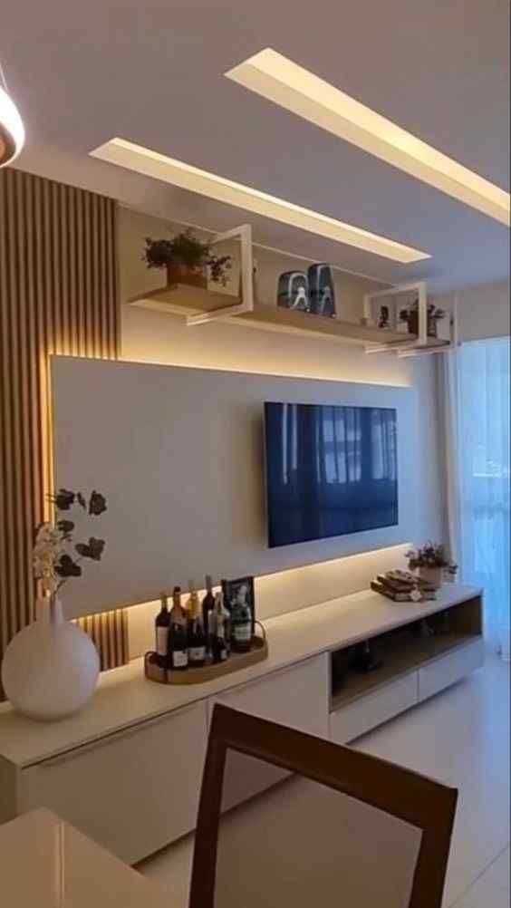 modern glass and metal unit tv design