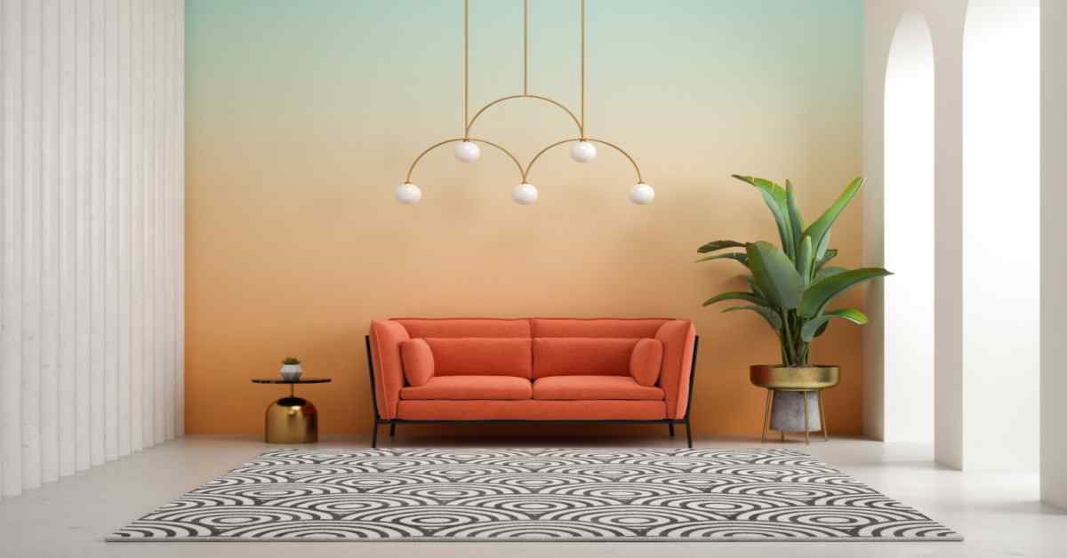 pastel orange and white combination for room
