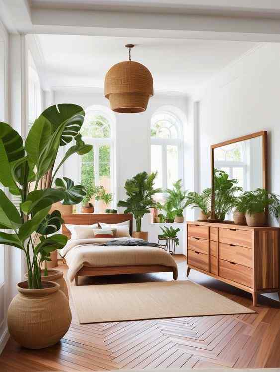plants interior design for bedroom