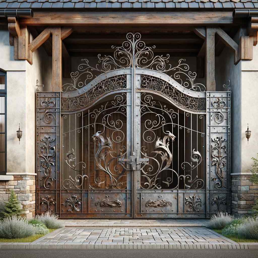 rustic wrought iron gate design