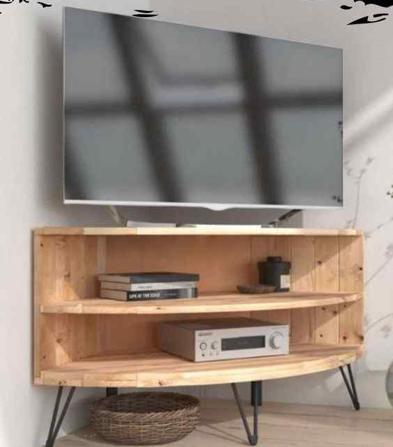 scandinavian simplicity tv corner wall unit design