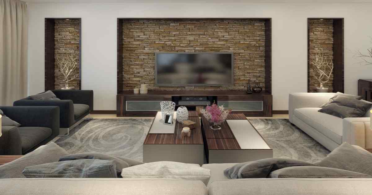 suspended ceiling tv unit design for living room