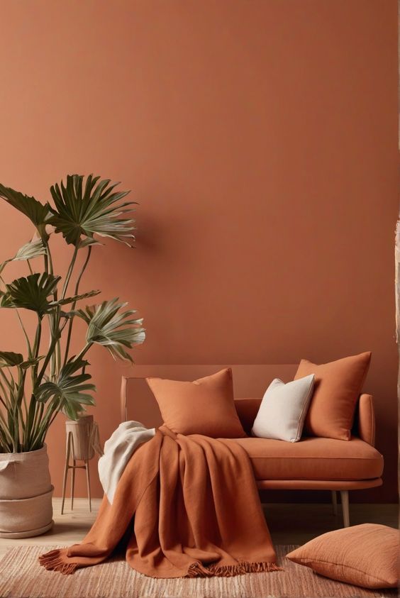 terracotta color room design
