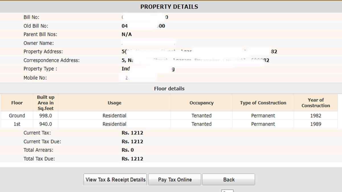 property tax online greater chennai corporation status check 1