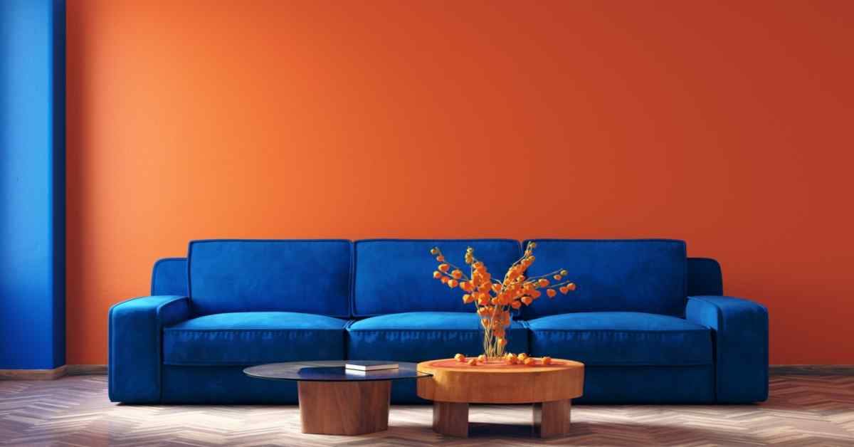 royal blue and fiery orange pop colour combination