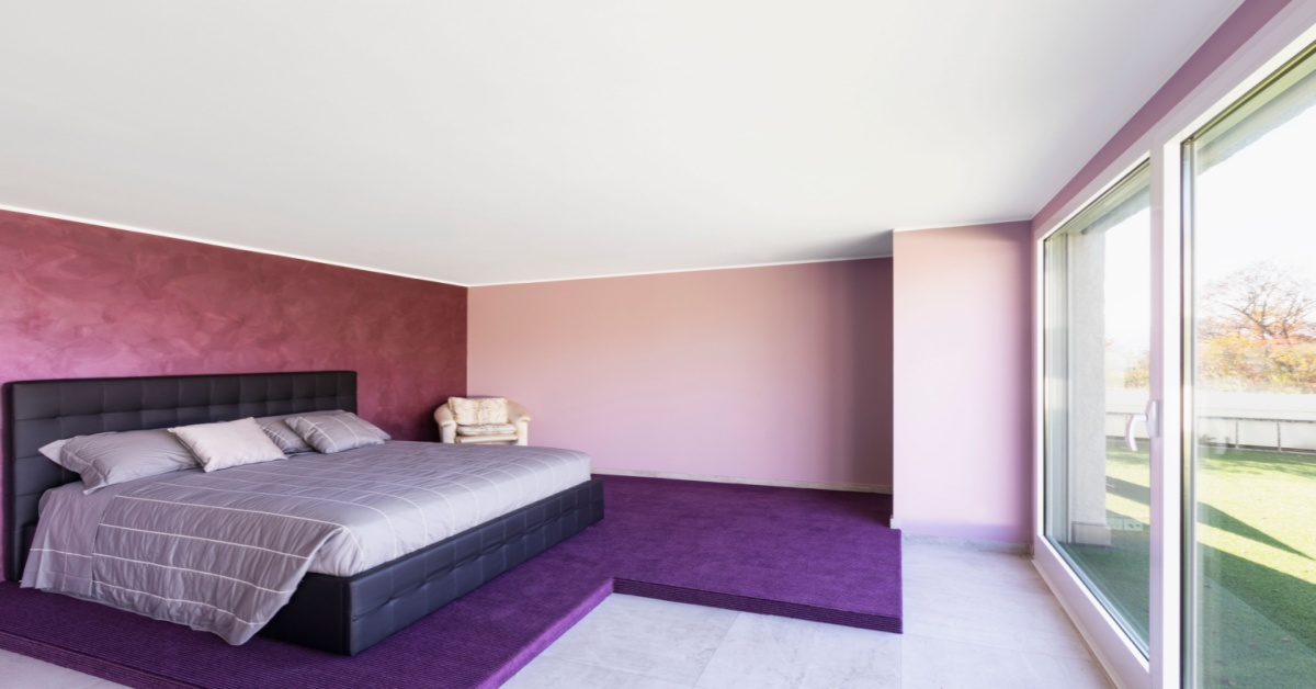 blush pink and lavender colour combination for bedroom walls