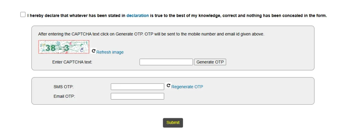 Bharatgas application page for document submission and OTP verification.