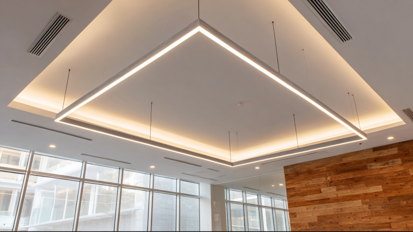 Hanging POP frame ceiling with suspended structure