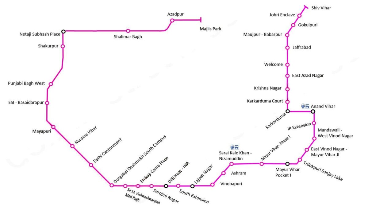 lajpat nagar metro station map route 2025