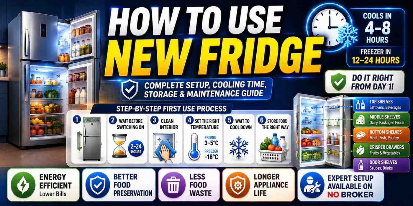 How to Use a New Fridge: Complete Step-by-Step Process, Cooling Time, Storage and Maintenance Guide