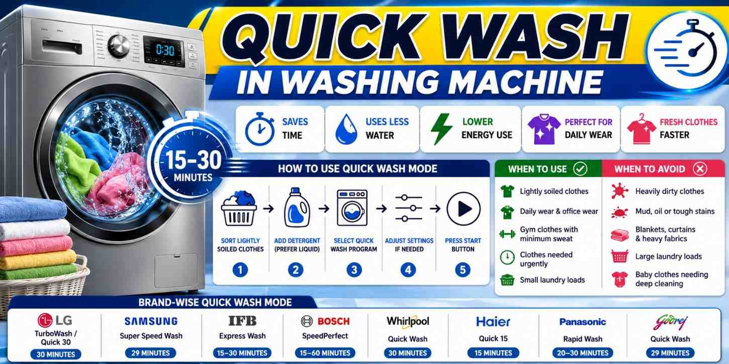 Quick Wash in Washing Machine: What It Does, When to Use It & and What to Know Before Using It