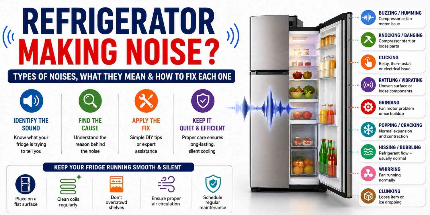 Refrigerator Making Noise? Types of Noises, What They Mean &amp; How to Fix Each One