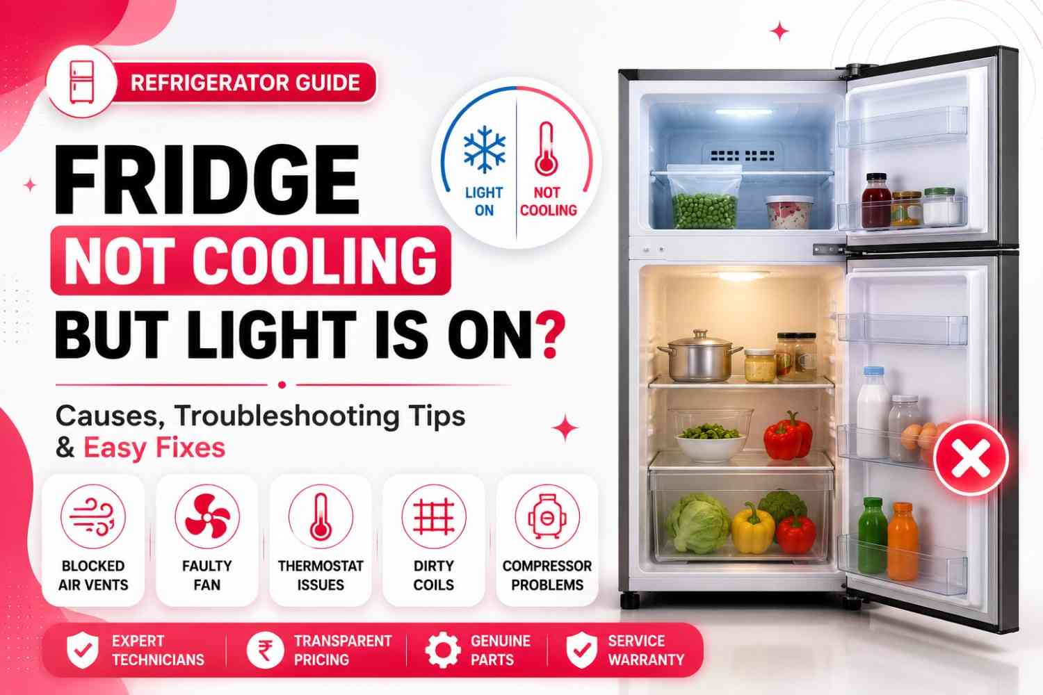 Fridge Not Cooling But Light Is On: Causes, Troubleshooting Tips and Easy Fixes