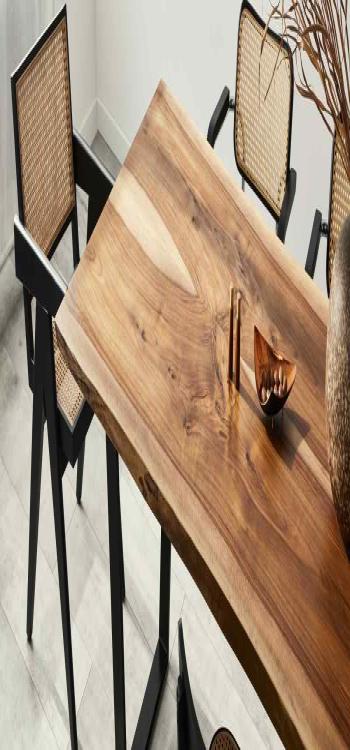 traditional wicker wooden dining table design