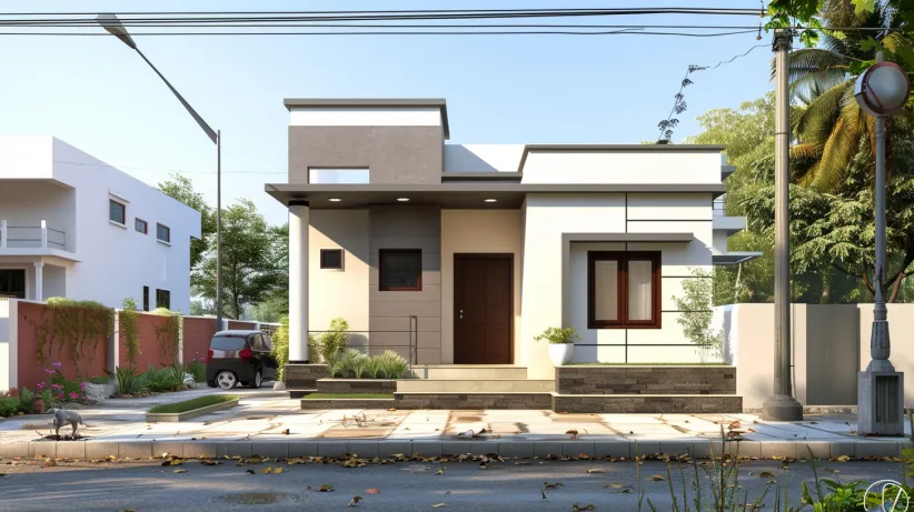 Compact 2 bedroom 20 lakh house design in modern style