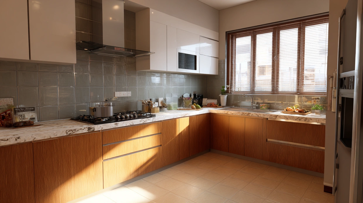 Functional kitchen with storage and efficient layout