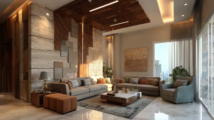 Modern 2 BHK apartment with generic interior design