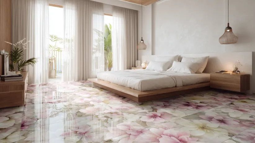 3D Floor Tiles Design for Bedroom