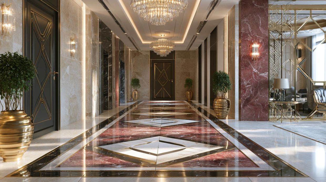 Contemporary 3D marble flooring design