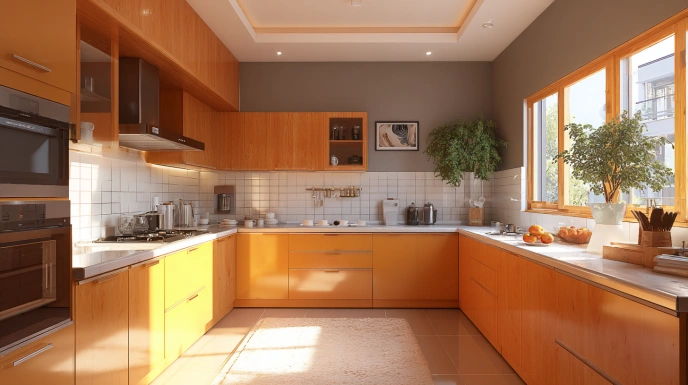 East-facing kitchen window with sunlight