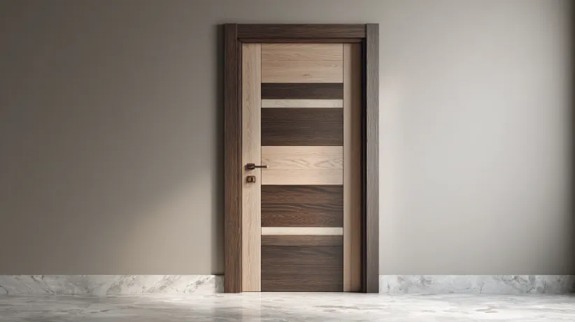 Stylish two-toned wooden panel door with modern design