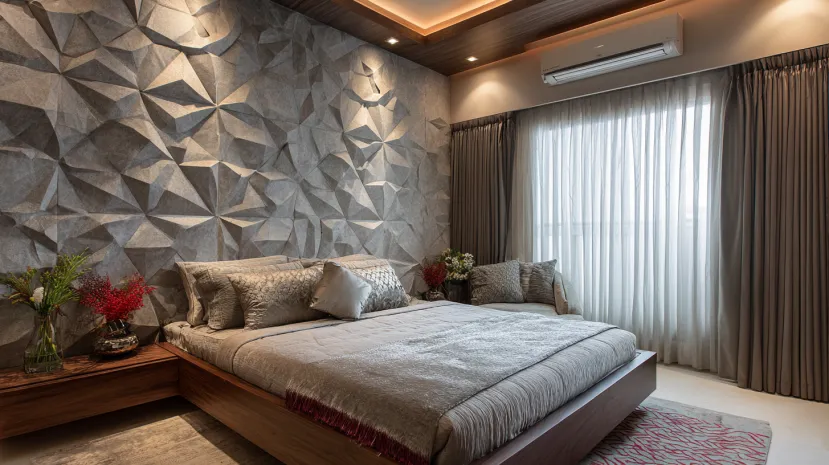 abstract 3d cement pop wall design for modern interiors