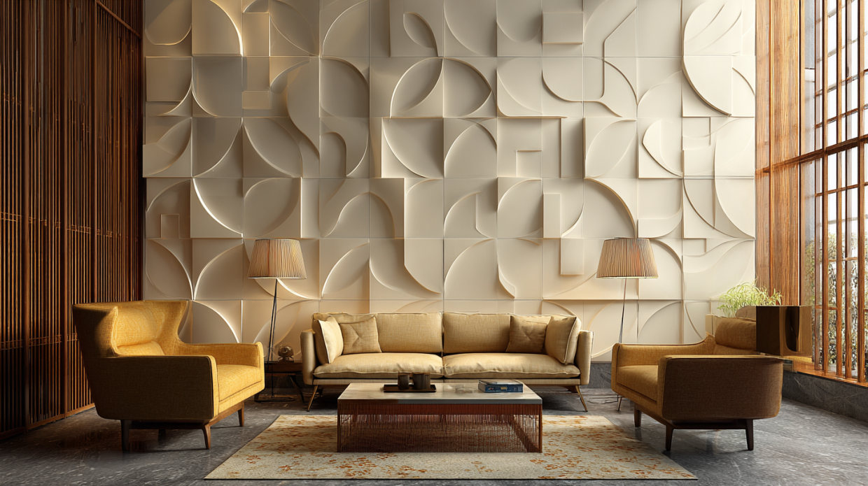 Abstract Geometric Design 3D Wall Tiles for Living Room