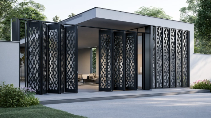 Accordion folding gate design