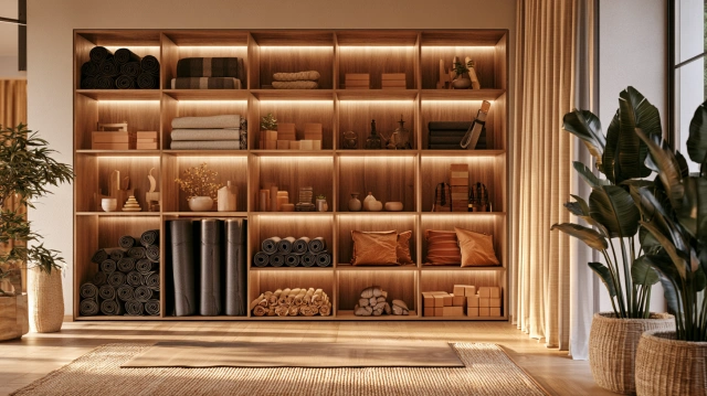 Smart yoga room storage