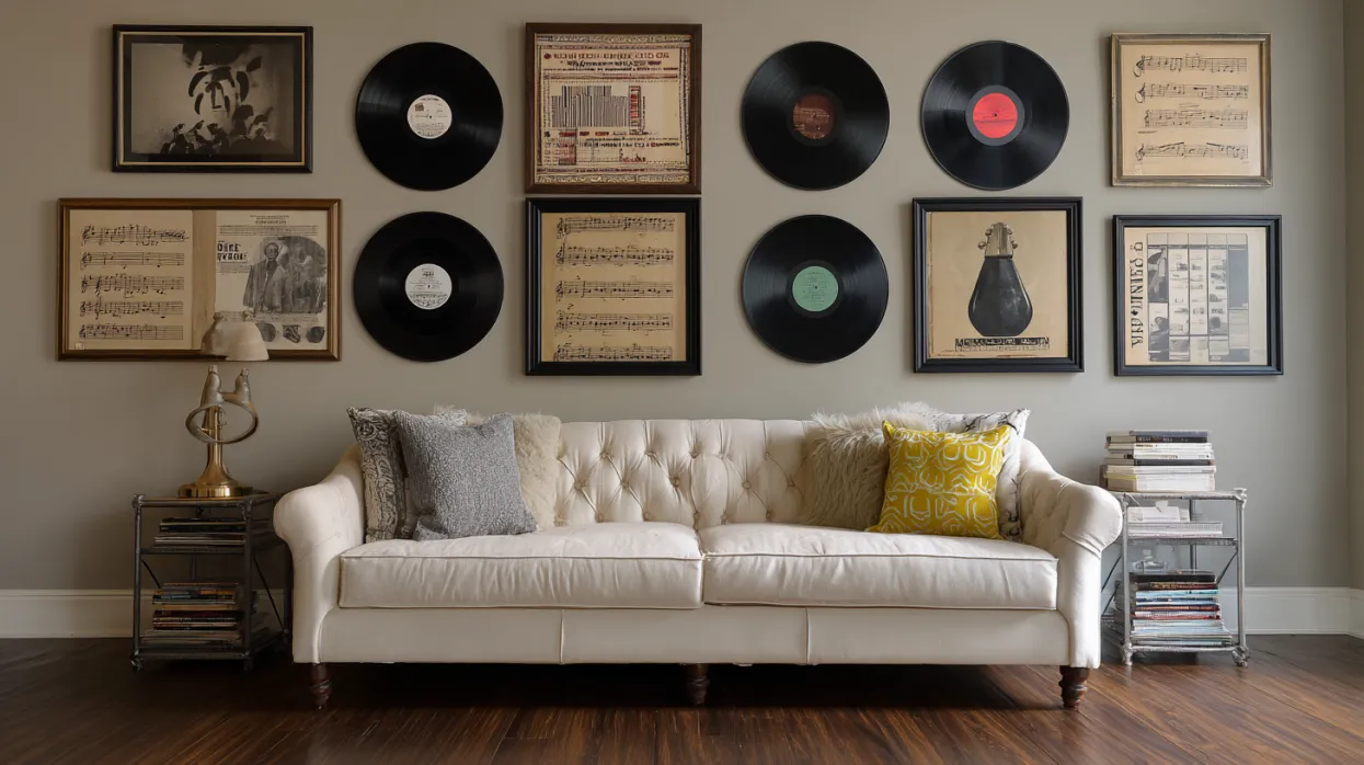 music-themed art enhancing music room design décor