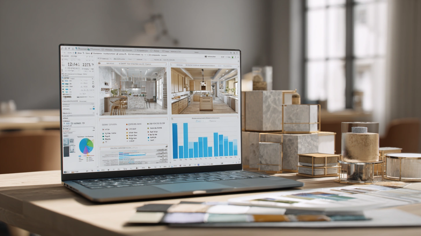 Advanced interior cost calculator with 3D design tools