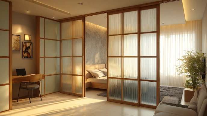 Frosted glass aluminium partition screen